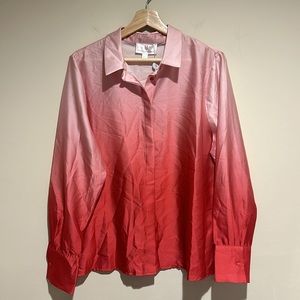 Forever Unique Pink Ombré Satin Blouse